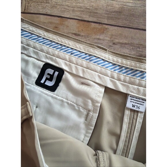 FootJoy Shorts Mens 36 Light Khaki 10" Golf Performance Stretch Wicking Flat - Picture 3 of 7